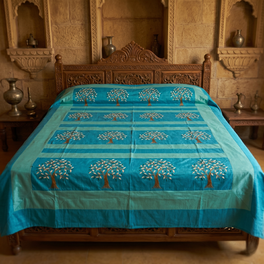 Luxury Tree Of Life Silk Bedcover