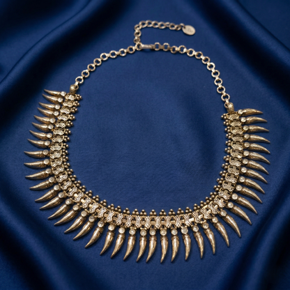 Antique Tribal Claw Silver Choker Set