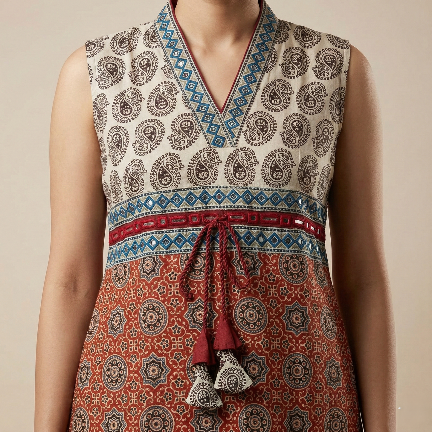 Ethereal Blue City Printed Ethnic Kurti