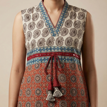Ethereal Blue City Printed Ethnic Kurti