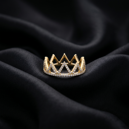 Imperial Crown Diamond Gold Band Ring