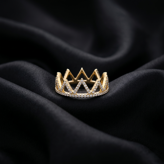 Imperial Crown Diamond Gold Band Ring