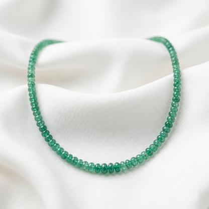 Radiant Sterling Silver Green Emerald Necklace