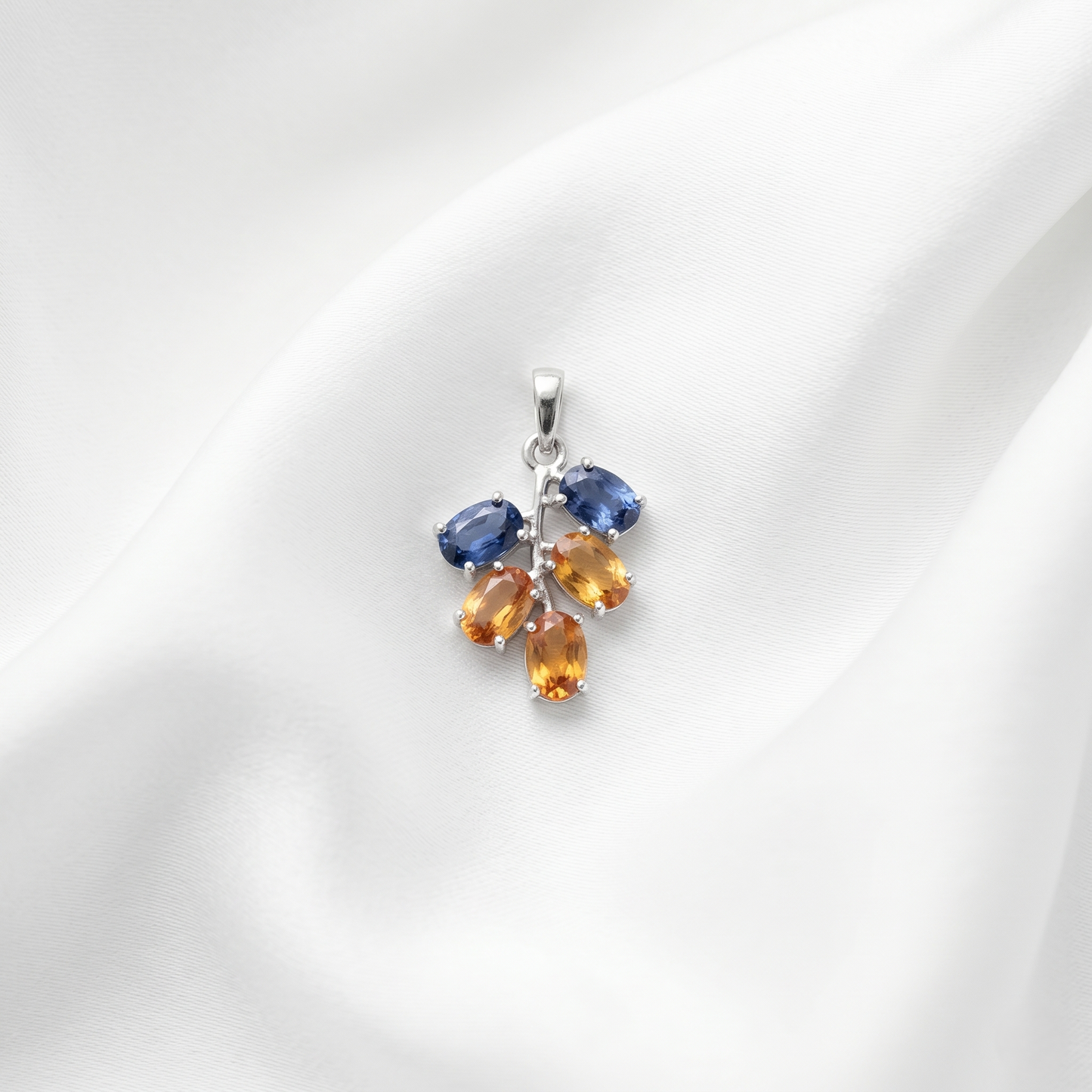 Celestial Branch Silver Gemstone Pendant