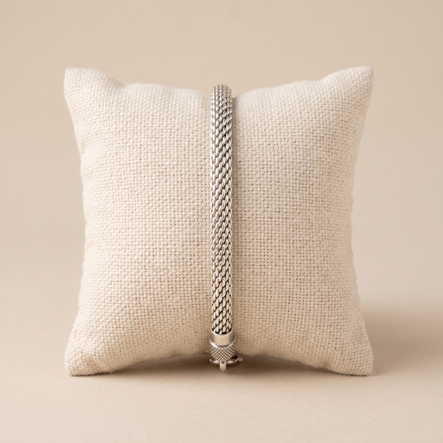 Handcrafted Intricate Woven Sterling Silver Bracelet