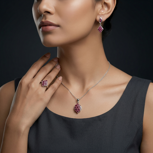 The Regal Crimson Rhombus Set