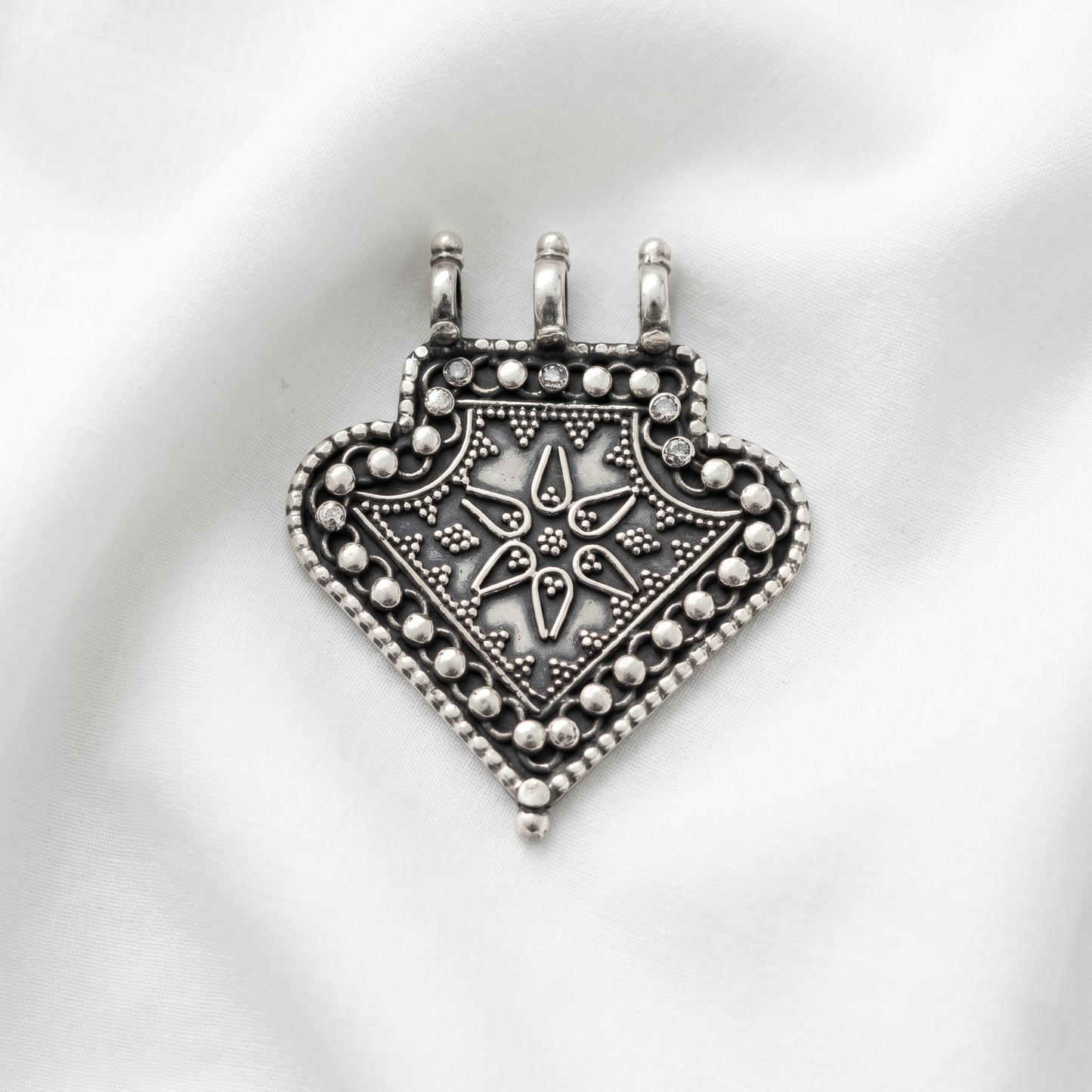 Vintage Handcrafted Sterling Silver Tribal Pendant