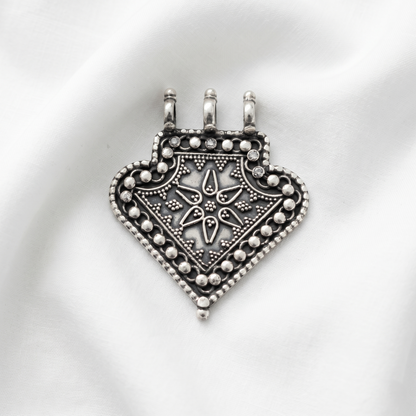 Vintage Handcrafted Sterling Silver Tribal Pendant