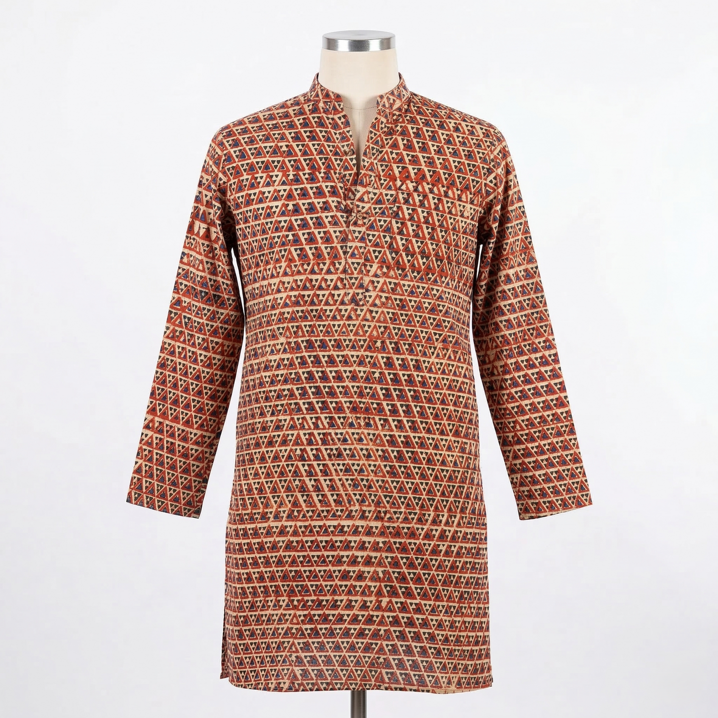 Elegant Ajrakh Print Cotton Long Kurta