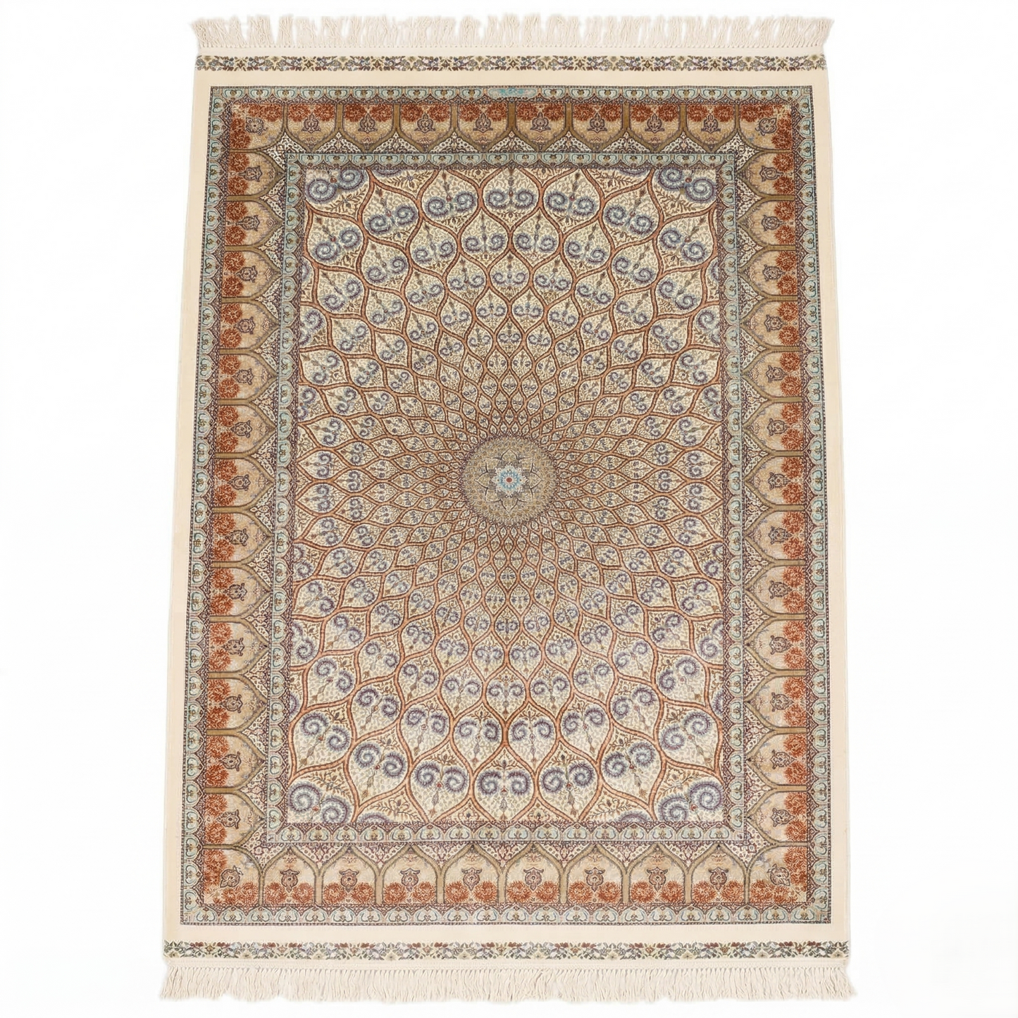 Royal Persian Silk Medallion Floor Rug