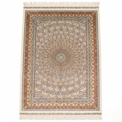 Royal Persian Silk Medallion Floor Rug