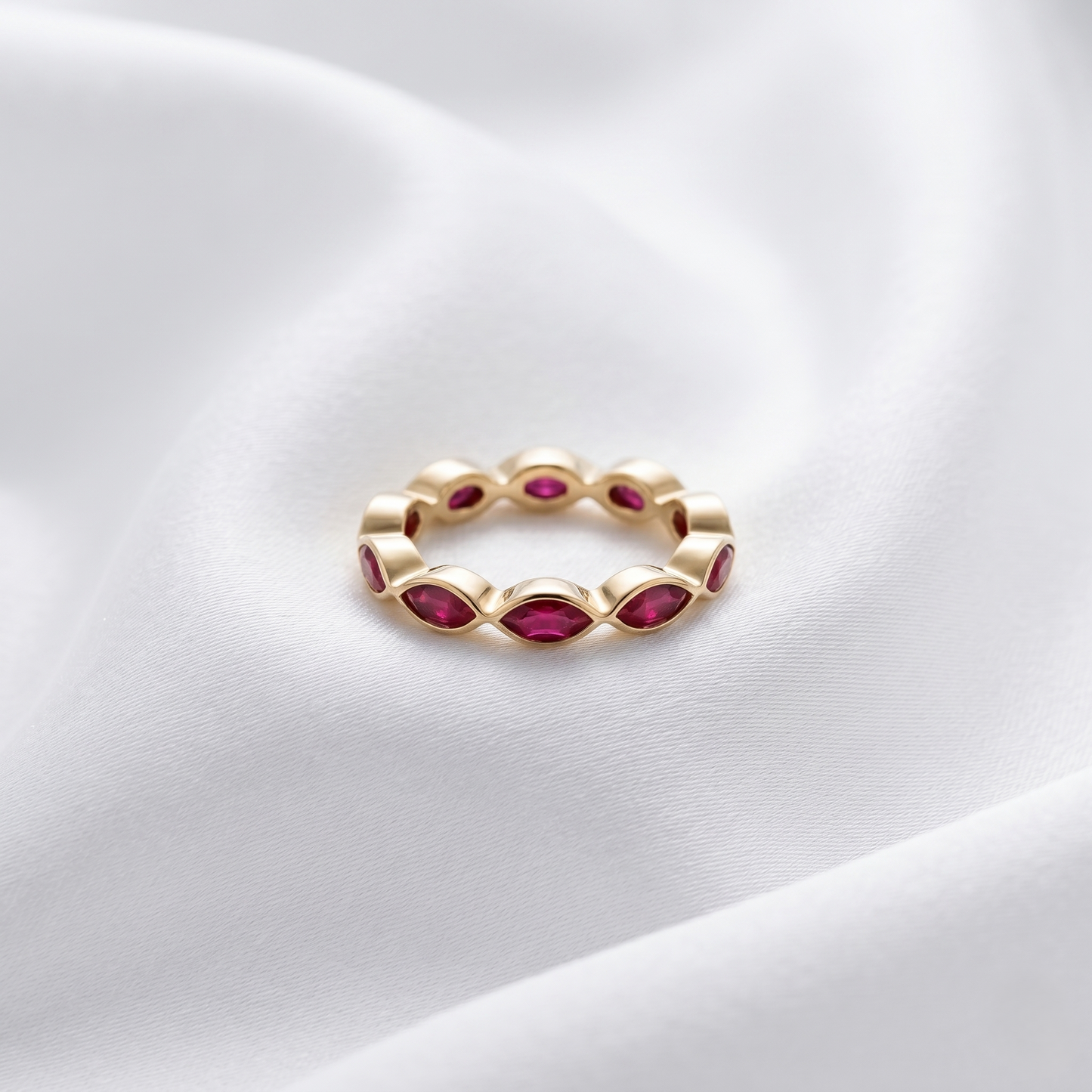 Gold Ruby Eternity Band Ring