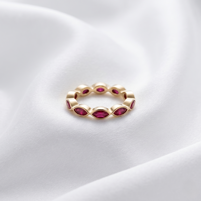 Gold Ruby Eternity Band Ring