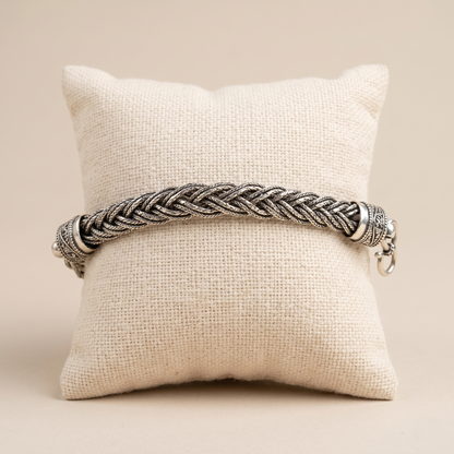 Handcrafted Intricate Braided Sterling Silver Bracelet