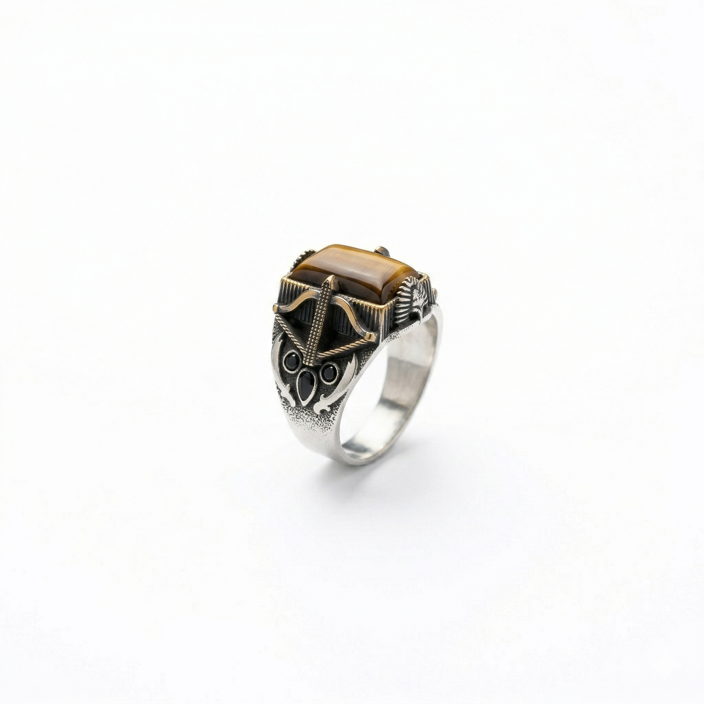 Artisan Archer Tiger’s Eye Silver Ring