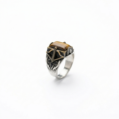 Artisan Archer Tiger’s Eye Silver Ring