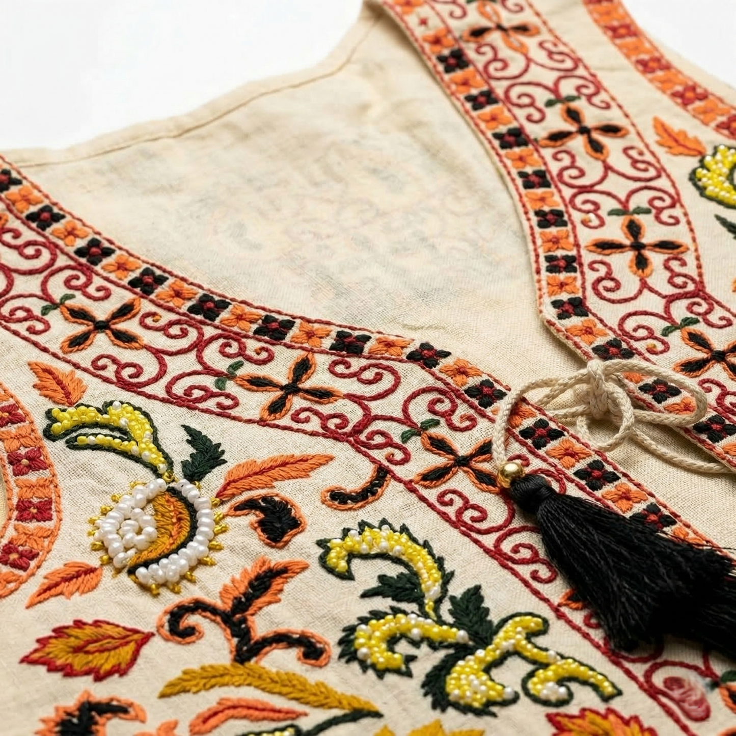 Heritage Artisanal Hand-Embroidered Ethnic Koti Jacket