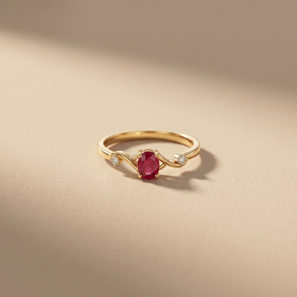 Royal Ruby Gold Twist Infinity Ring