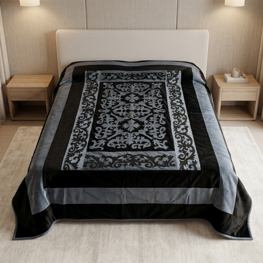 Royal Velvet Intricate Arabesque Bedcover Design