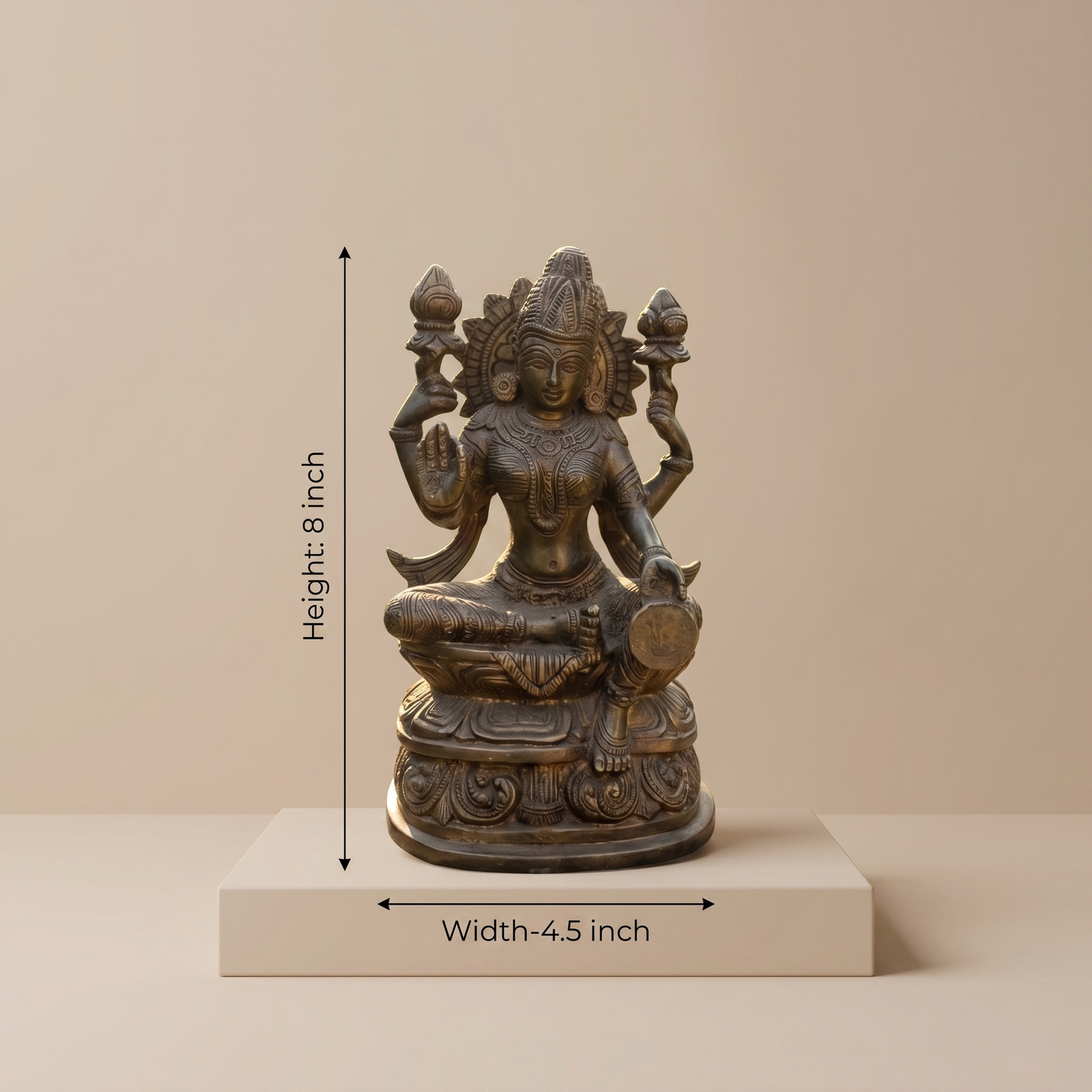 Divine Goddess Lakshmi Brass Heritage Statue