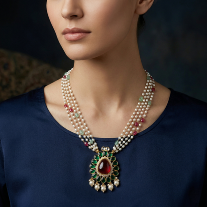 The Royal Emerald and Ruby Mala