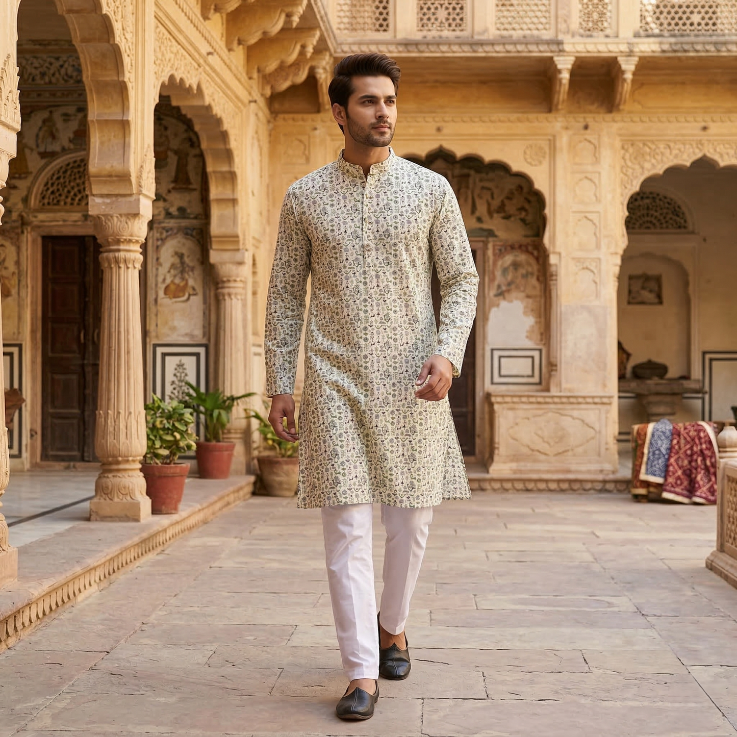 Artisanal Heritage Hand-Block Printed Kurta