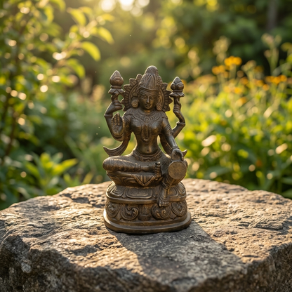 Divine Goddess Lakshmi Brass Heritage Statue