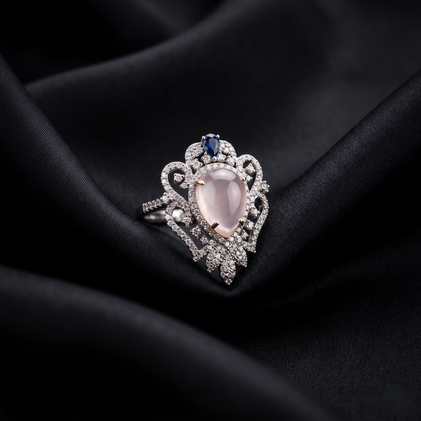 Vintage Regal Quartz Statement Gold Ring