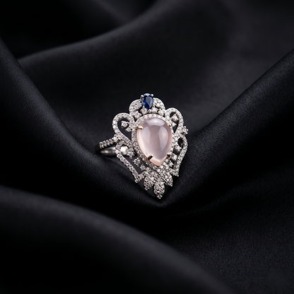 Vintage Regal Quartz Statement Gold Ring