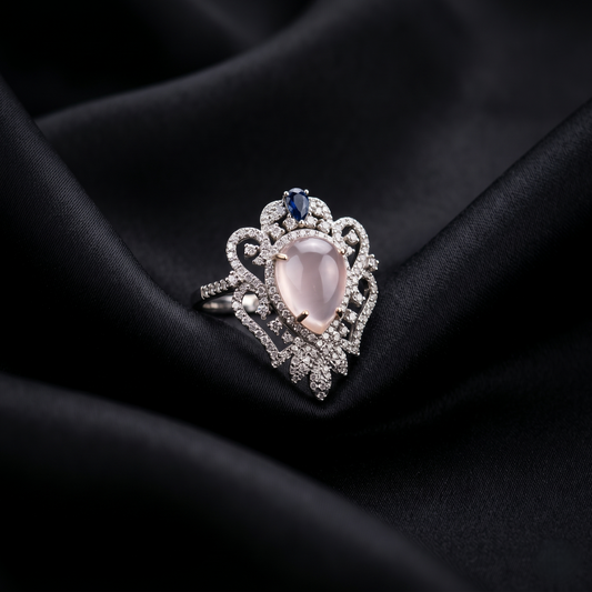 Vintage Regal Quartz Statement Gold Ring