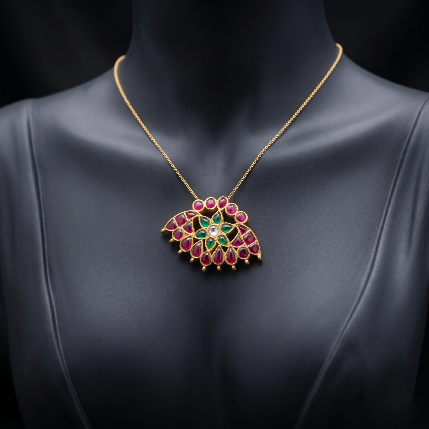 Vintage Kemp Floral Silver Pendant
