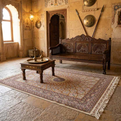 Royal Medallion Hand Knotted Silk Rug