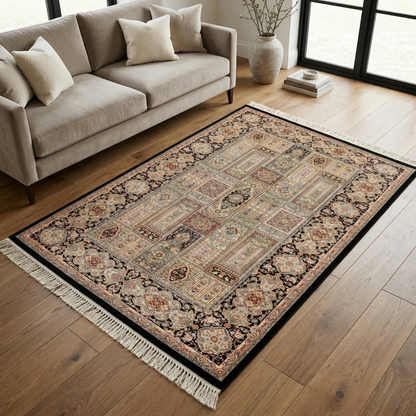 Hand Tufted Persian Motif Silk Rug