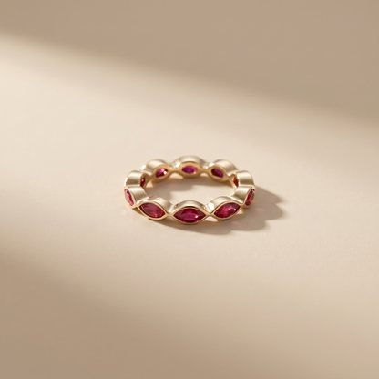 Gold Ruby Eternity Band Ring
