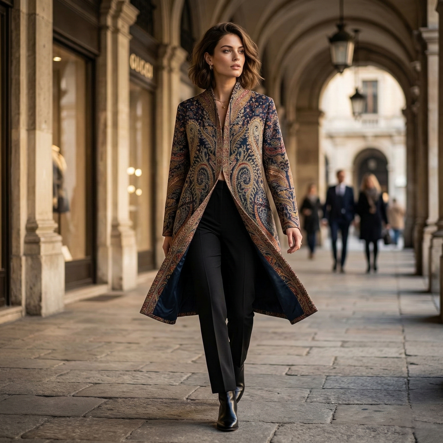Imperial Tapestry High Neck Long coat